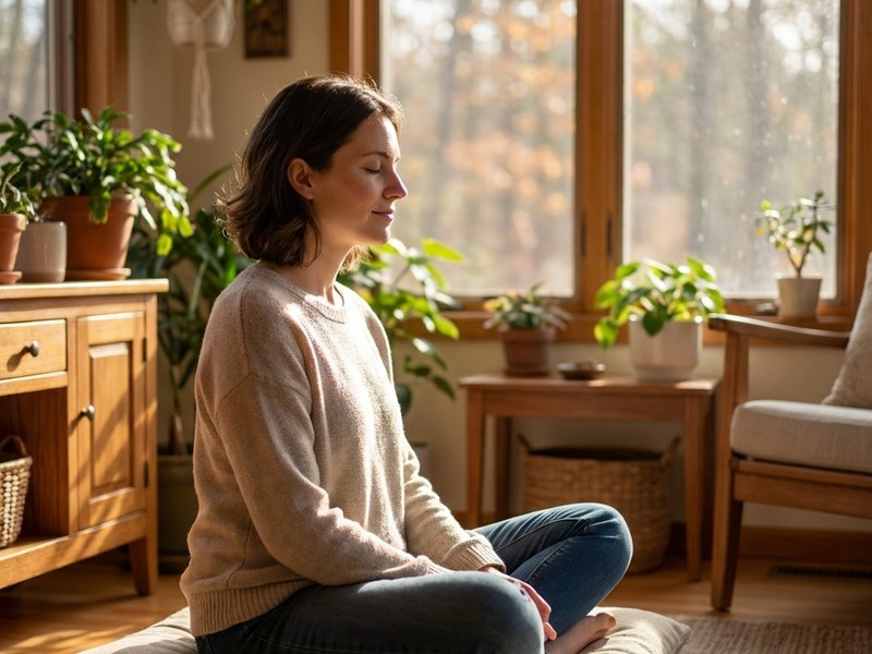 Persona che medita per la concentrazione