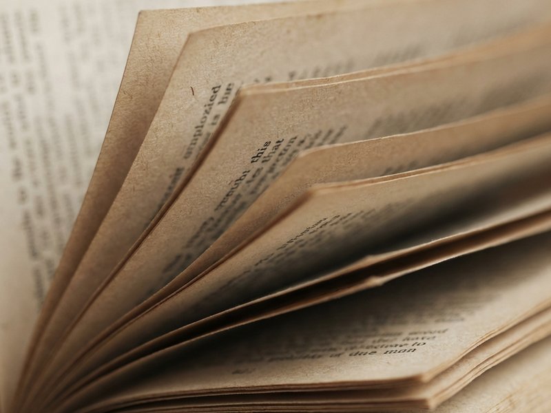 Lähikuva kirjan sivuista nopeassa vauhdissa