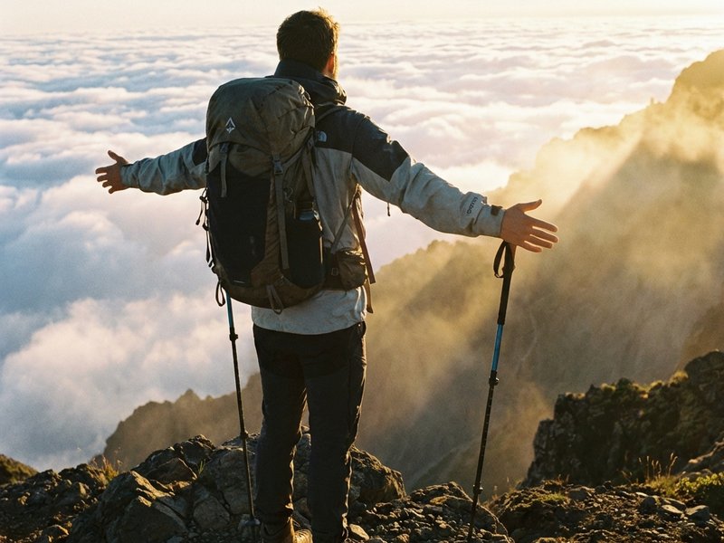 Wanderer blickt über das Wolkenmeer