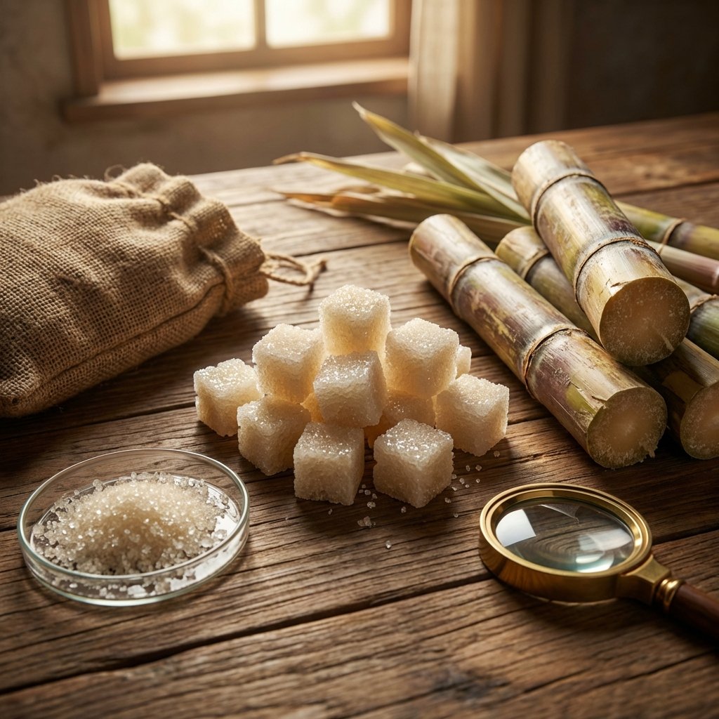 Artistikong pag-aayos ng mga asukal at tubo ng asukal